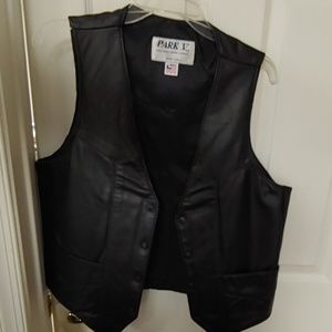 Black leather vest